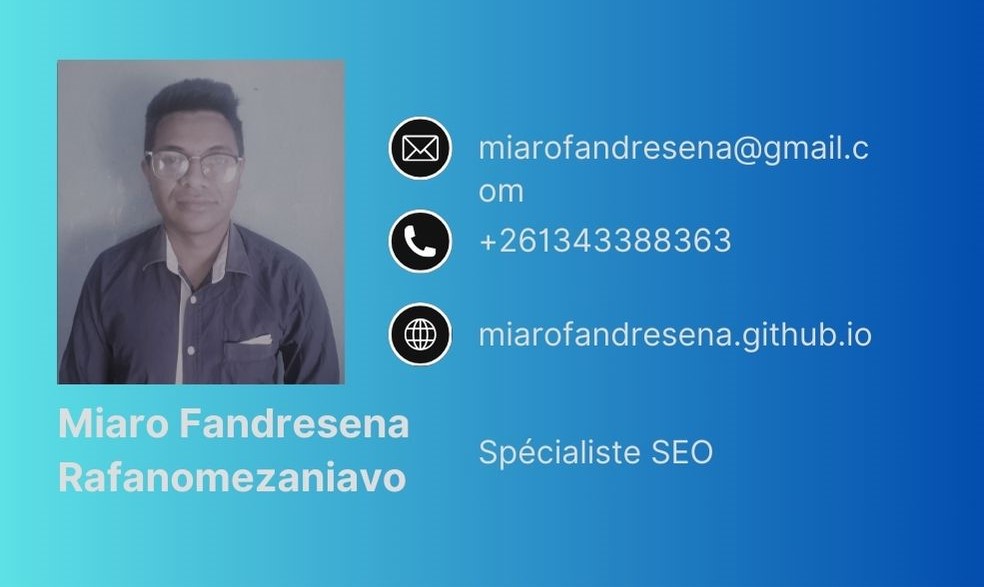 Consultant SEO à Madagascar | Miaro Fandresena – Expert Référencement